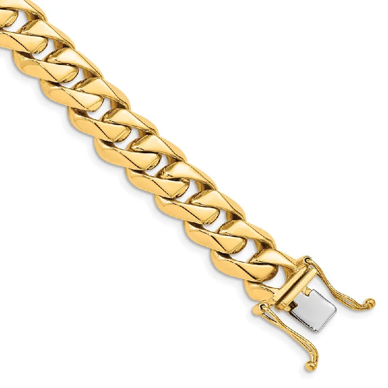 Shop Modern Jewelry Collections With Exclusive Discounts Men's 14k Yellow Gold, 12mm Traditional Curb Chain Bracelet - 8 Inch