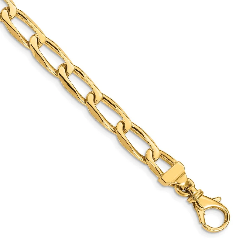 Jewelry Clearance – Final Chance To Save Big Men's 14k Yellow Gold, 6.5mm Solid Open Link Chain Bracelet