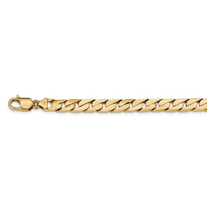 Elegant Necklaces And Bracelets At Limited-Time Offers Men's 14k Yellow Gold 8mm Solid Half Round Curb Chain Bracelet, 8 Inch