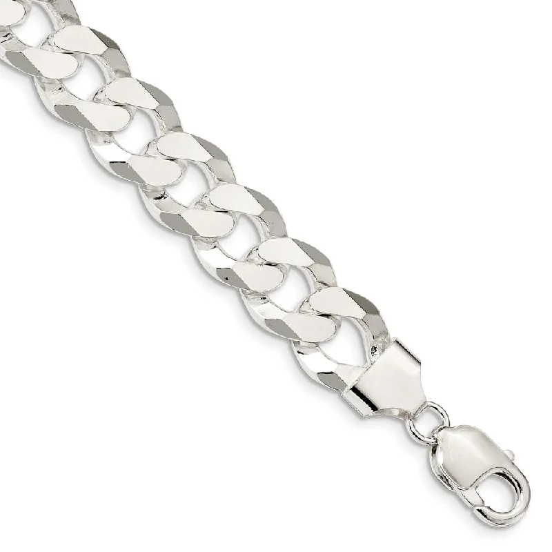 Glamorous Jewelry, Glamorous Deals – Shop Now Men's 14mm Sterling Silver Solid Beveled Curb Chain Bracelet Glamorous Jewelry, Glamorous Deals – Shop Now Men's 14mm Sterling Silver Solid Beveled Curb Chain Bracelet