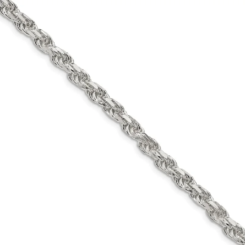 Must-Have Jewelry Pieces At Reduced Prices Men's 5.75mm Sterling Silver Solid Diamond Cut Rope Chain Bracelet