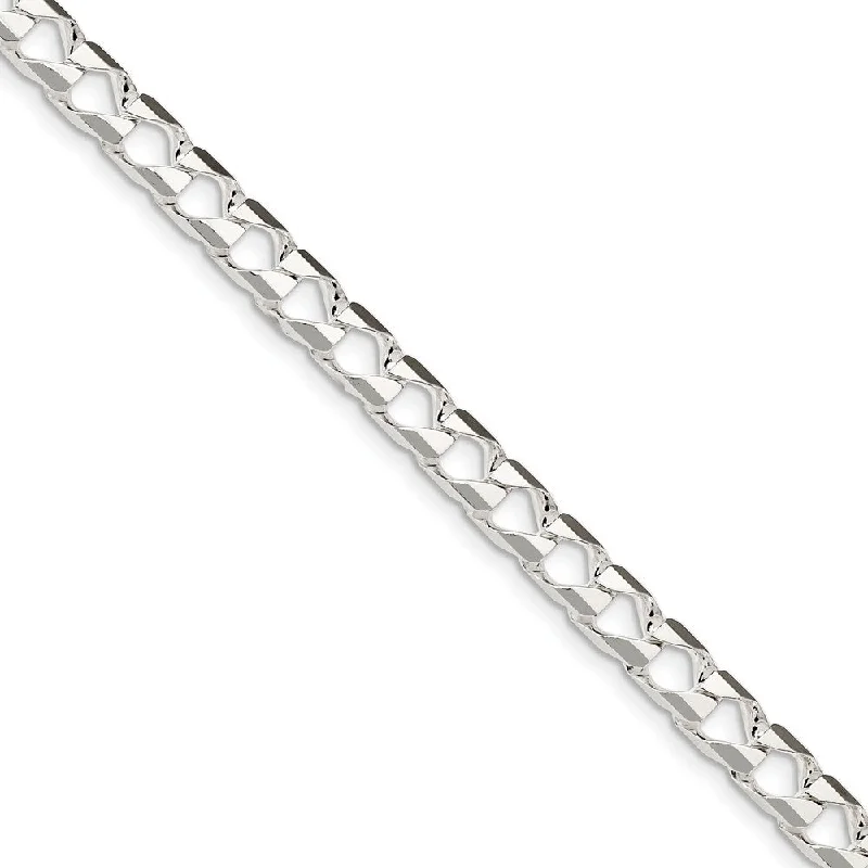 Classic And Modern Jewelry Styles On Sale Men's 6.75mm Sterling Silver Flat Square Curb Chain Bracelet Classic And Modern Jewelry Styles On Sale Men's 6.75mm Sterling Silver Flat Square Curb Chain Bracelet
