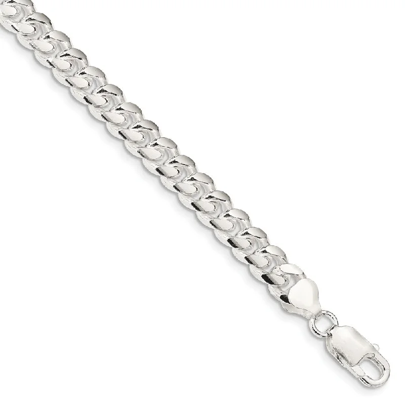Affordable Elegance – Special Jewelry Sale Now Live Men's 7.25mm Sterling Silver, Solid D/C Domed Curb Chain Bracelet