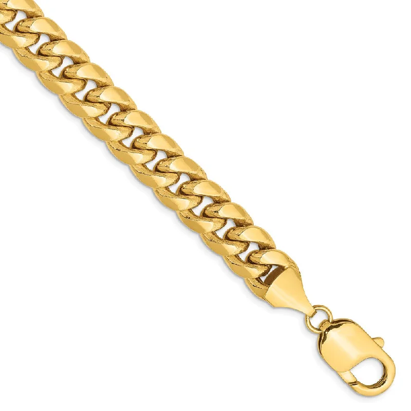 Get The Jewelry You Love At A Price You Love Men's 9.3mm 14k Yellow Gold Hollow Miami Cuban (Curb) Chain Bracelet