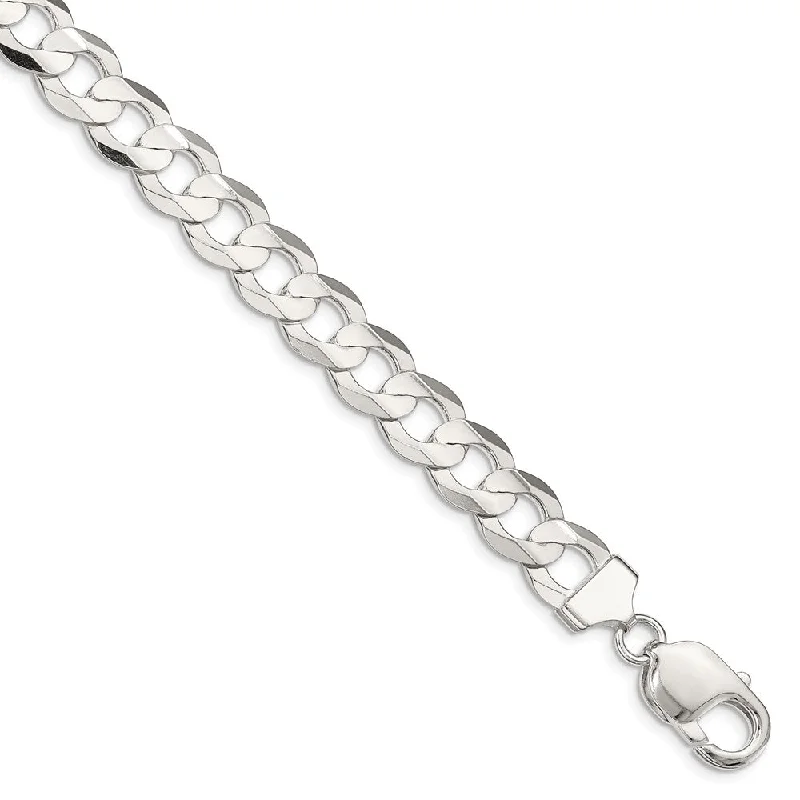 High-End Sparkle, Low-End Prices – Jewelry Sale Live Men's 9.75mm Sterling Silver Solid Concave Beveled Curb Chain Bracelet High-End Sparkle, Low-End Prices – Jewelry Sale Live Men's 9.75mm Sterling Silver Solid Concave Beveled Curb Chain Bracelet