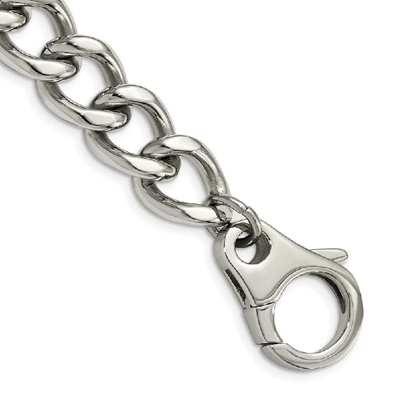 Accessorize For Less – Luxury Jewelry At Affordable Prices Men's Stainless Steel Large 15mm Curb Chain Bracelet - 8.5 Inch