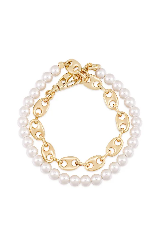 Pearl and Chain Wrap Bracelet