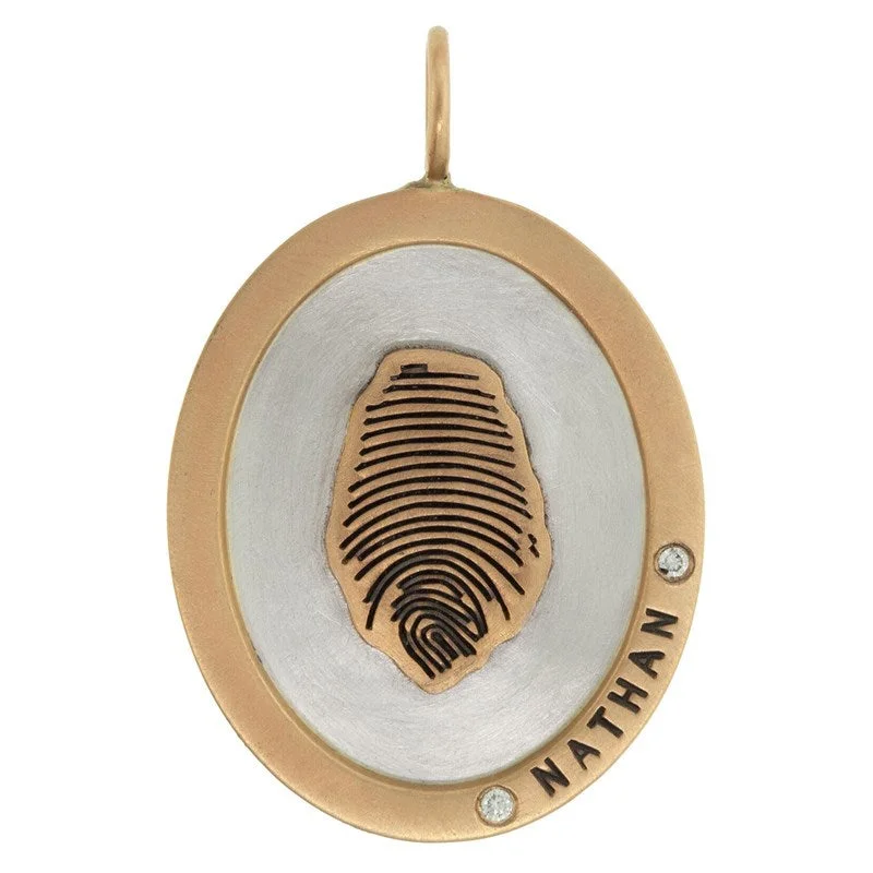 Fashion-Forward Jewelry At Incredible Prices Raised Gold Fingerprint And Name Oval Charm Fashion-Forward Jewelry At Incredible Prices Raised Gold Fingerprint And Name Oval Charm