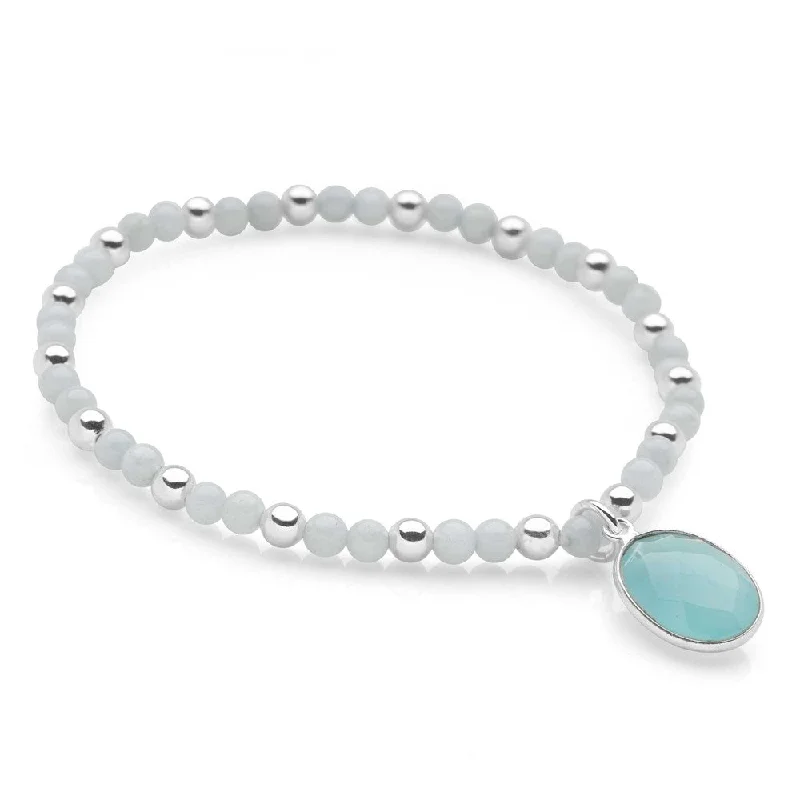 Affordable Glamour – Premium Jewelry For Less Serene Aquamarine & Chalcedony Bracelet