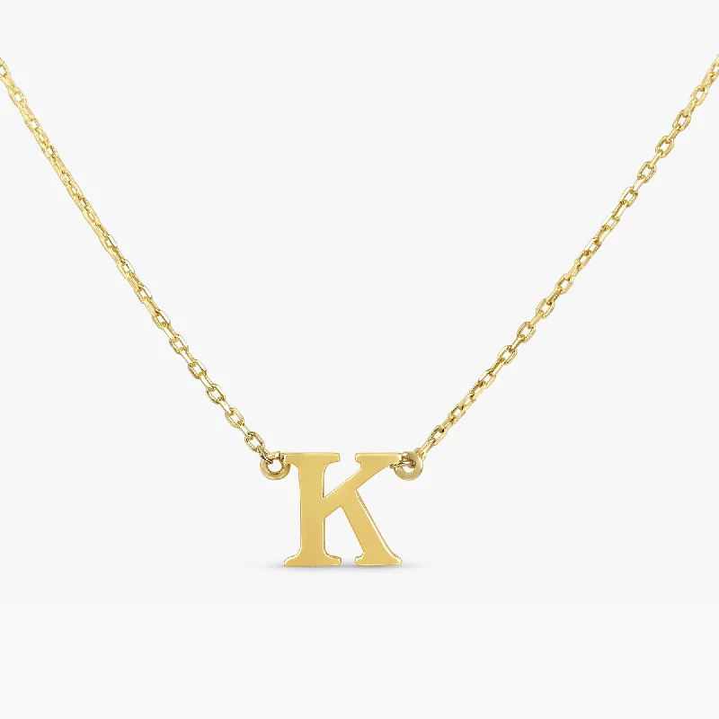 Serif Initial Necklace, Ivory