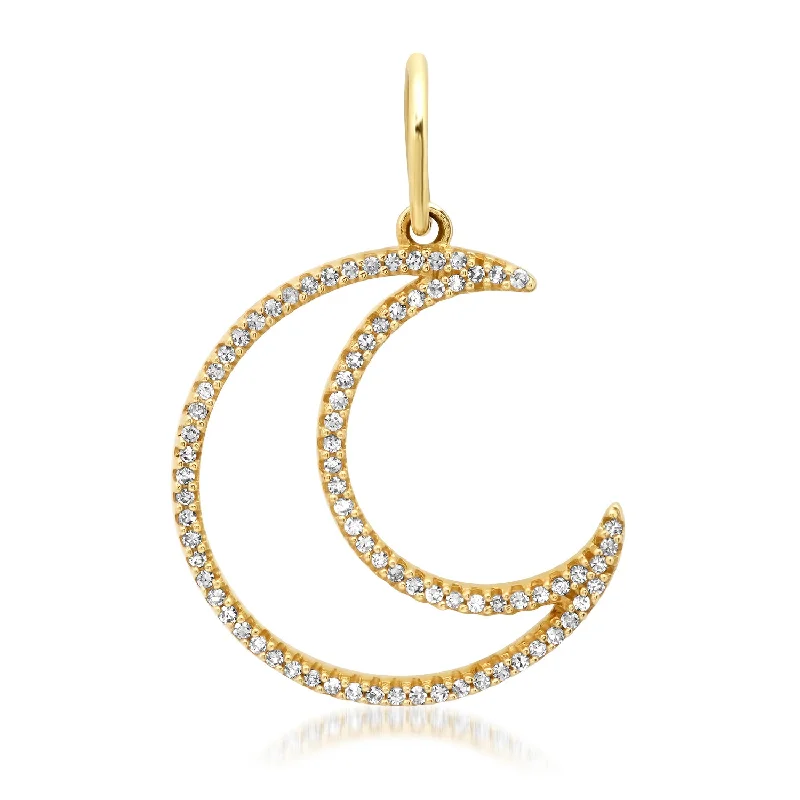 Small Pave Diamond Open Moon Charm