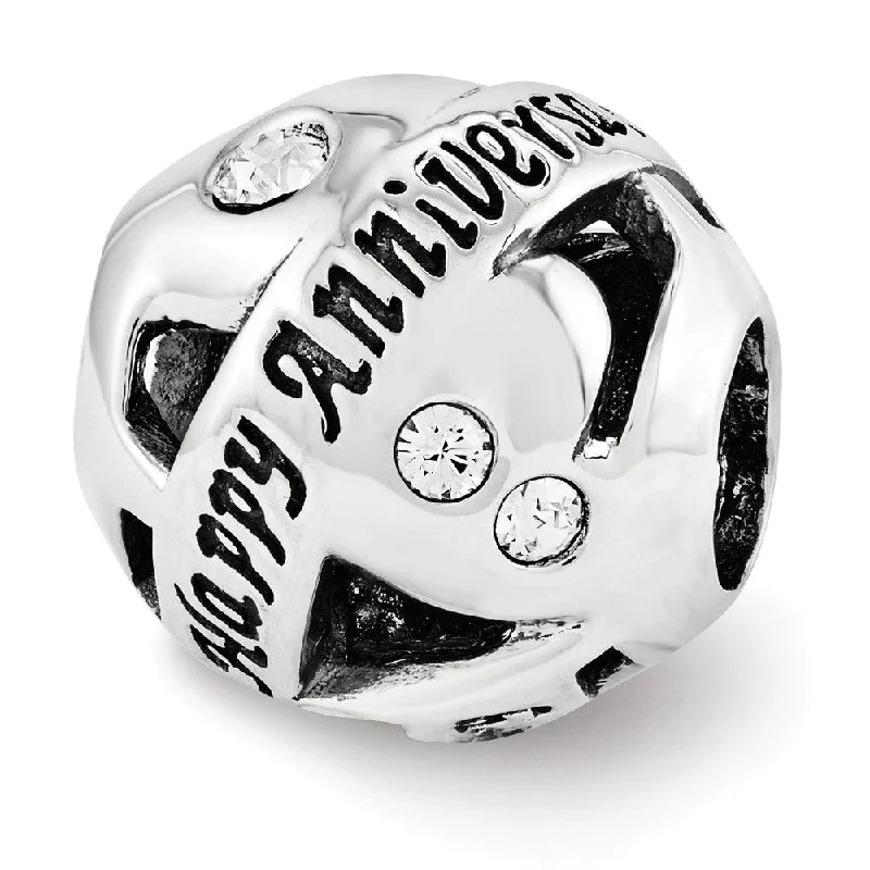 Your Perfect Accessory At The Perfect Price Sterling Silver and Crystal Happy Anniversary Collage Bead Charm Your Perfect Accessory At The Perfect Price Sterling Silver and Crystal Happy Anniversary Collage Bead Charm
