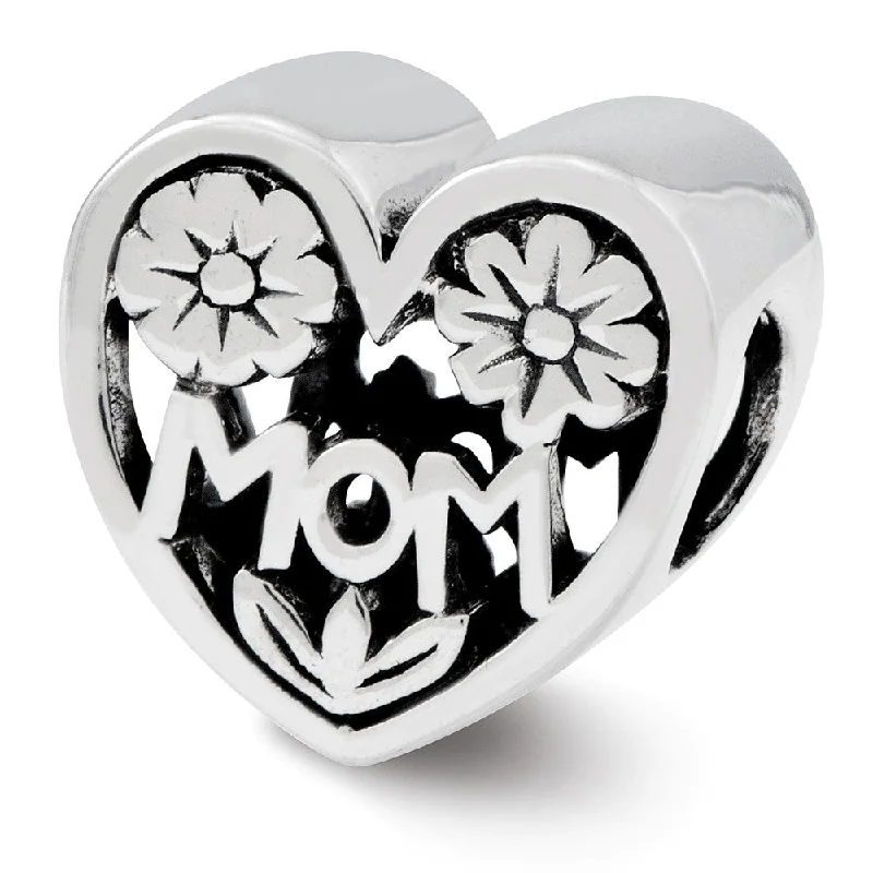Luxury Handcrafted Jewelry For Elegant Looks Sterling Silver Floral MOM Heart Bead Charm Luxury Handcrafted Jewelry For Elegant Looks Sterling Silver Floral MOM Heart Bead Charm