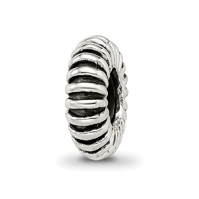 Sterling Silver Fluted Stopper and Spacer Bead Charm