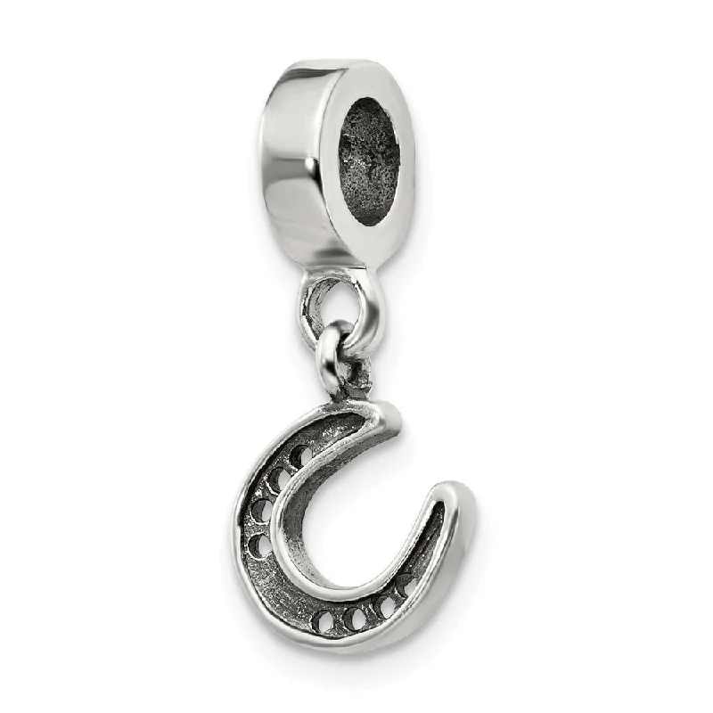 Sterling Silver Horseshoe Dangle Bead Charm