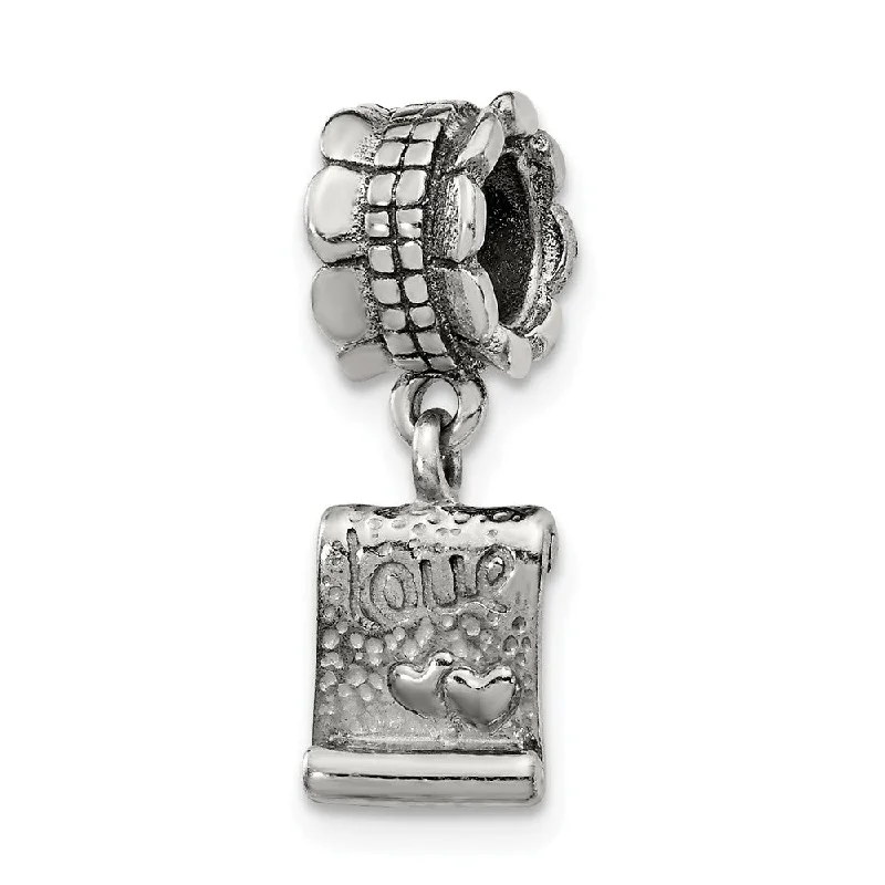 Sterling Silver Love Letter Dangle Bead Charm