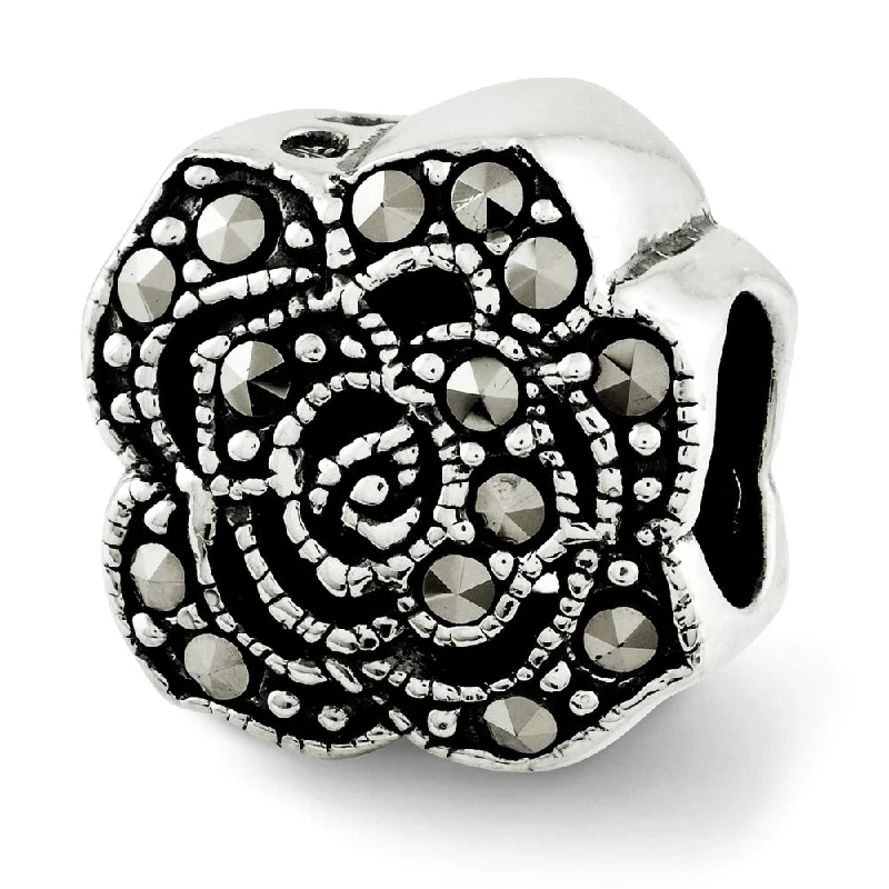 Fine Jewelry, Limited-Time Offers Available Sterling Silver & Marcasite Antiqued Flower Bead Charm Fine Jewelry, Limited-Time Offers Available Sterling Silver & Marcasite Antiqued Flower Bead Charm