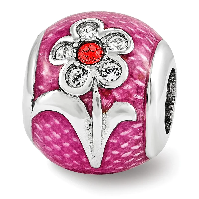 Fashion-Forward Jewelry At Incredible Prices Sterling Silver & Pink Enameled with Crystals Flower Bead Charm Fashion-Forward Jewelry At Incredible Prices Sterling Silver & Pink Enameled with Crystals Flower Bead Charm