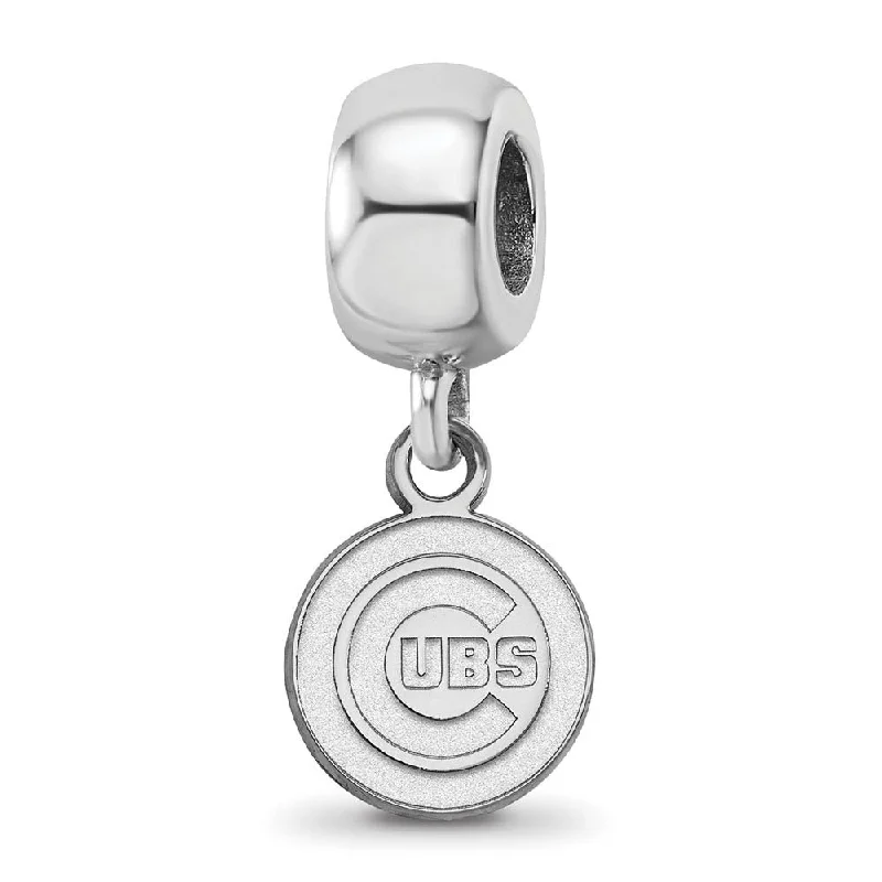 Sterling Silver Rhodium Plated MLB Chicago Cubs XS Dangle Bead Charm