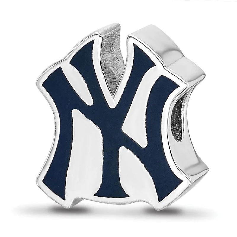 Bestselling Jewelry At Special Promotional Rates Sterling Silver Rhodium Plated MLB New York Yankees Enamel Bead Charm Bestselling Jewelry At Special Promotional Rates Sterling Silver Rhodium Plated MLB New York Yankees Enamel Bead Charm