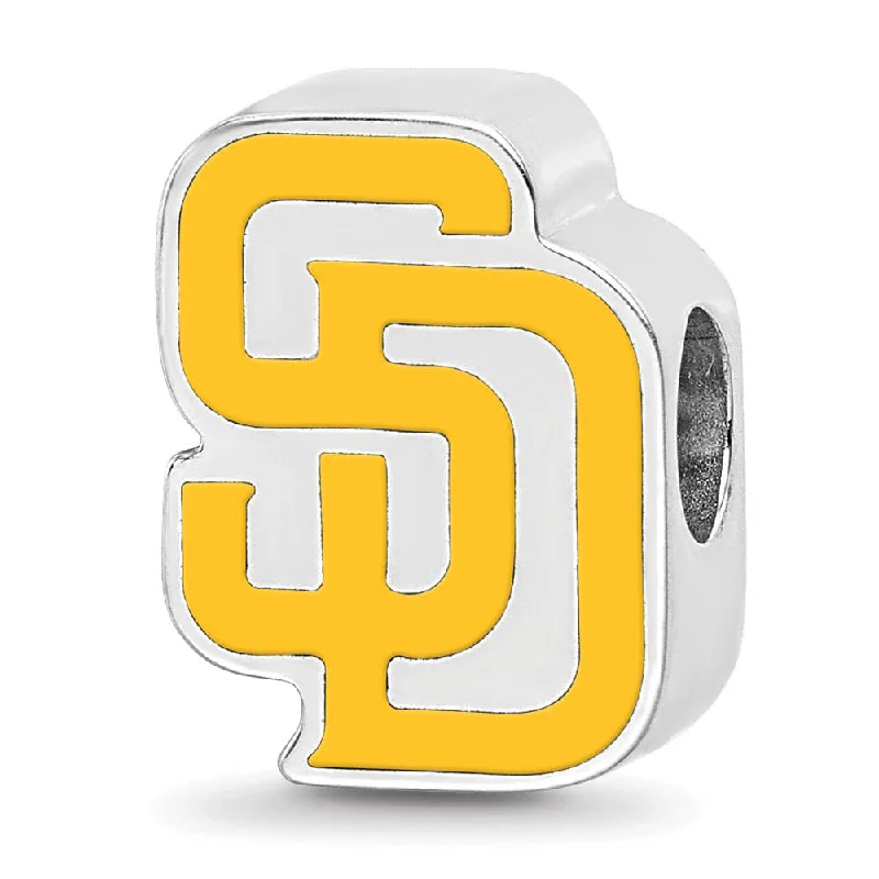 Make Every Moment Shine – Jewelry Discounts Available Sterling Silver Rhodium Plated MLB San Diego Padres Enamel Bead Charm Make Every Moment Shine – Jewelry Discounts Available Sterling Silver Rhodium Plated MLB San Diego Padres Enamel Bead Charm