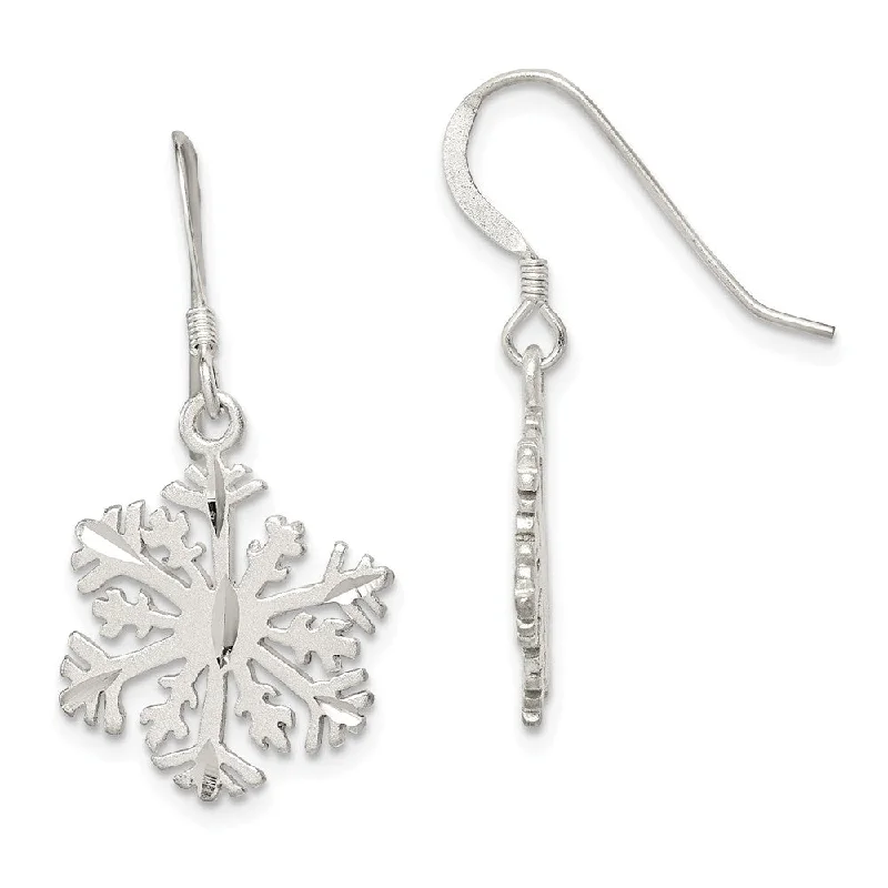 Discounted Luxury Jewelry – Shine Without The Splurge Sterling Silver Satin Snowflake Earrings Discounted Luxury Jewelry – Shine Without The Splurge Sterling Silver Satin Snowflake Earrings
