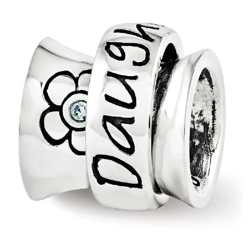 Trendy And Classic Jewelry Now At Reduced Prices Sterling Silver with Light Blue Crystal Daughter Spinner Bead Charm Trendy And Classic Jewelry Now At Reduced Prices Sterling Silver with Light Blue Crystal Daughter Spinner Bead Charm