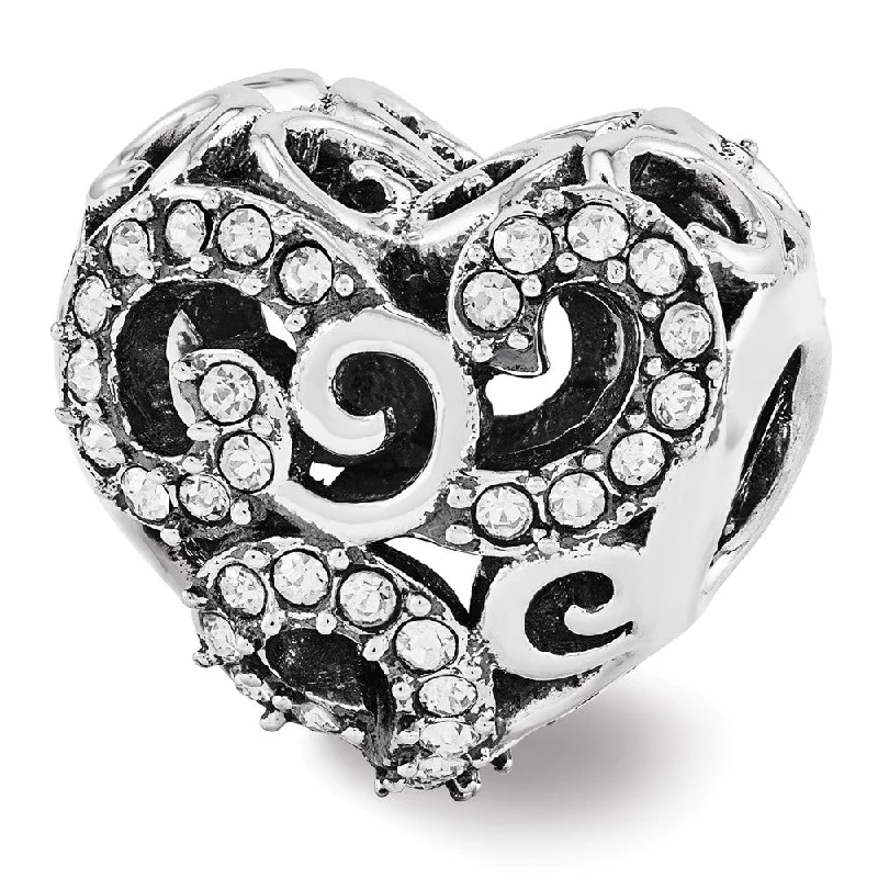 Elegant Designs, Unbeatable Discounts – Shop Jewelry Now Sterling Silver with White Crystals Filigree Heart Bead Charm Elegant Designs, Unbeatable Discounts – Shop Jewelry Now Sterling Silver with White Crystals Filigree Heart Bead Charm