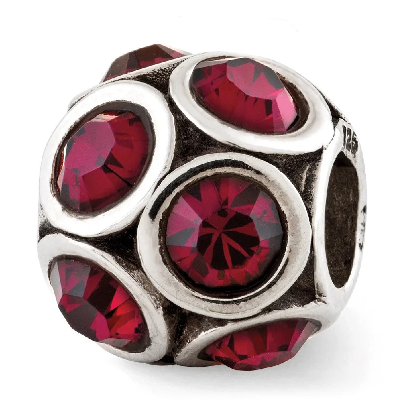 Versatile Layering Jewelry For Effortless Chic Sterling Silver with Crystals July Dark Pink Bubble Bead Charm Versatile Layering Jewelry For Effortless Chic Sterling Silver with Crystals July Dark Pink Bubble Bead Charm