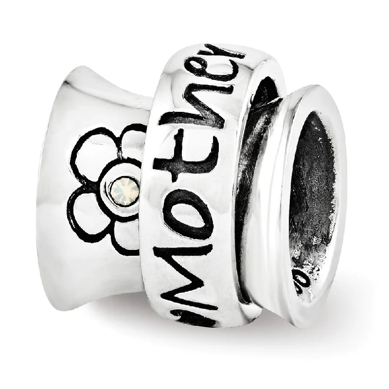 Affordable Gold-Plated Jewelry For Modern Fashion Sterling Silver with White Crystals Mother Spinner Bead Charm Affordable Gold-Plated Jewelry For Modern Fashion Sterling Silver with White Crystals Mother Spinner Bead Charm