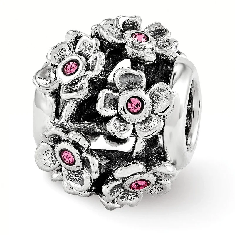 Handcrafted Jewelry Sale – Unique Designs At Low Prices Sterling Silver with Pink Crystals Pink Blossoms Bead Charm Handcrafted Jewelry Sale – Unique Designs At Low Prices Sterling Silver with Pink Crystals Pink Blossoms Bead Charm