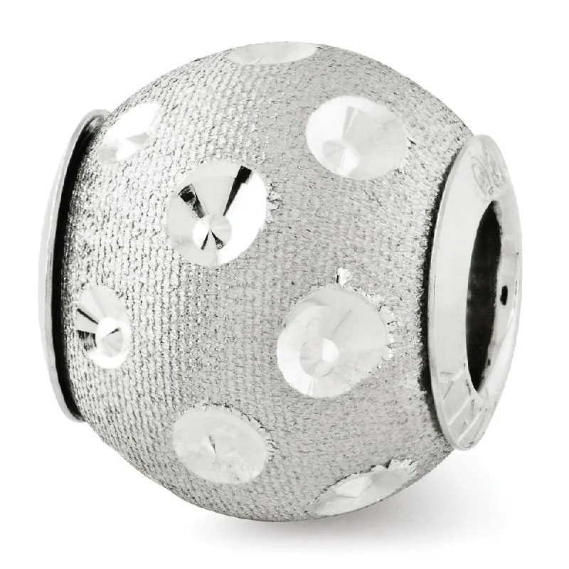 Textured & Diamond Cut Spotted Sterling Silver Bead Charm