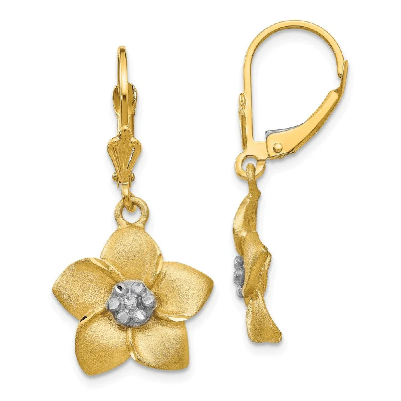Buy More, Save More On Stunning Jewelry Designs Two Tone Flower Blossom Lever Back Earrings in 14k Gold Buy More, Save More On Stunning Jewelry Designs Two Tone Flower Blossom Lever Back Earrings in 14k Gold