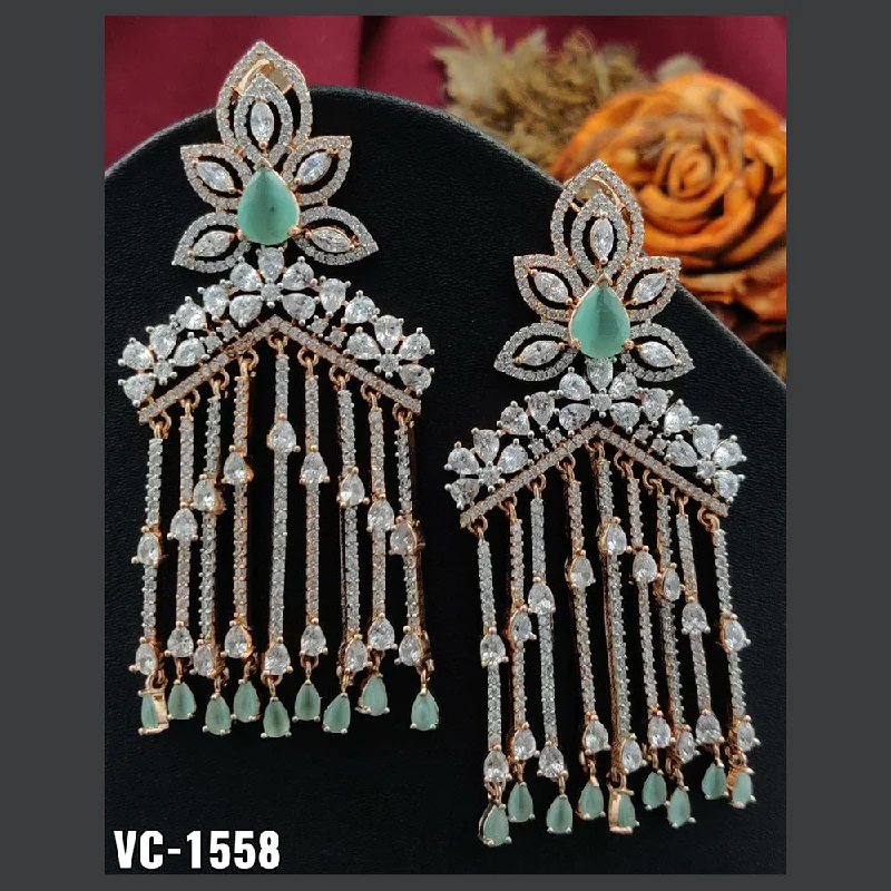 Vivah Creation 2 tone Plated AD Stone Dangler Earrings