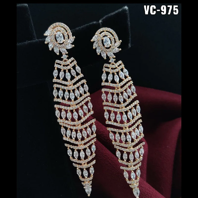 Vivah Creation 2 tone Plated AD Stone Dangler Earrings