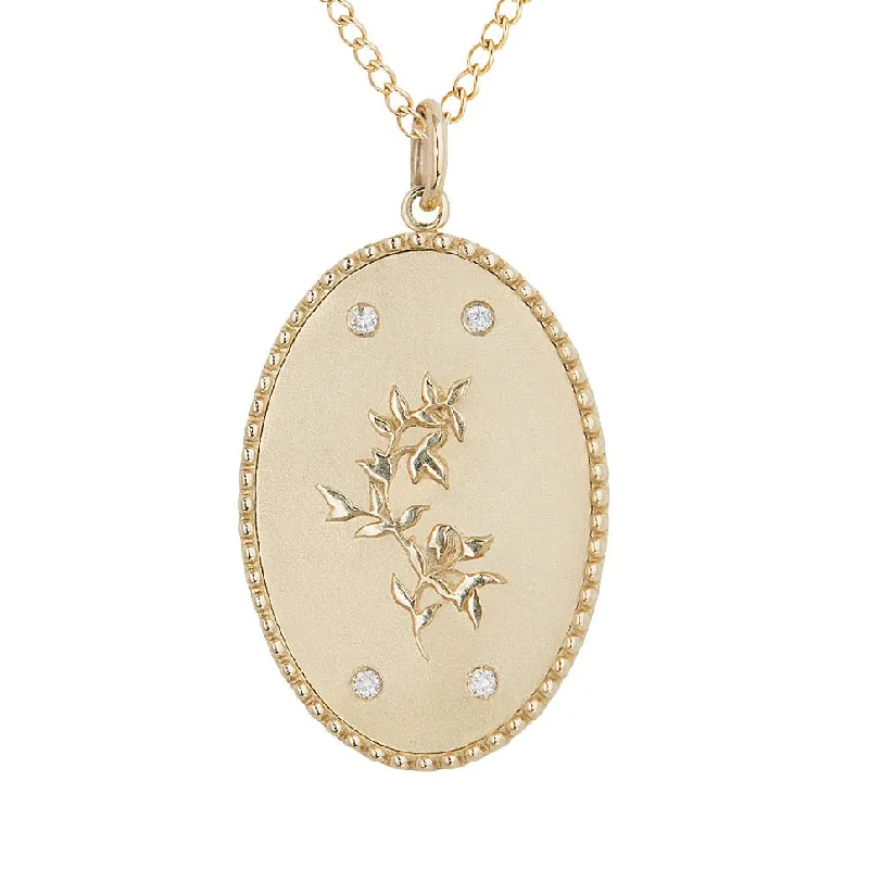 Luxury Jewelry Clearance – Shop Premium Styles Now 10K Gold Large "Pomegranate Vine" Pendant with Diamond Detail