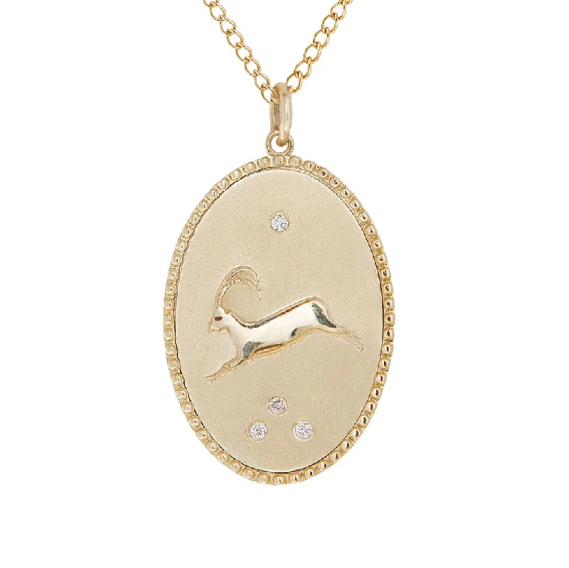 Breathtaking Jewelry At Limited-Time Savings 10K Gold Large "Ibex" Necklace with Diamond Detail Breathtaking Jewelry At Limited-Time Savings 10K Gold Large "Ibex" Necklace with Diamond Detail