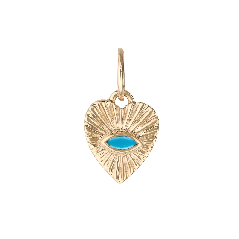 Chic, Trendy, And Affordable Jewelry Sale 10K Gold Mini Textured Heart Pendant with Turquoise Chic, Trendy, And Affordable Jewelry Sale 10K Gold Mini Textured Heart Pendant with Turquoise