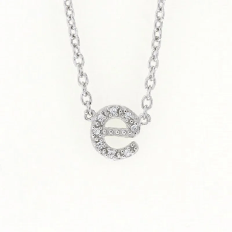 Jewelry Clearance Event – Stock Up Before It's Over 1/25 CTW Diamond Initial 18-inch Pendant in Sterling Silver; Initial E