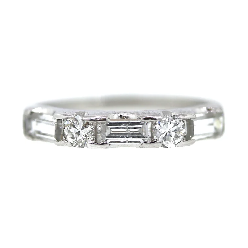 Sparkle For Less – Shop Our Limited-Time Jewelry Deals Platinum Baguette and Round Wedding Band Ring Size 6