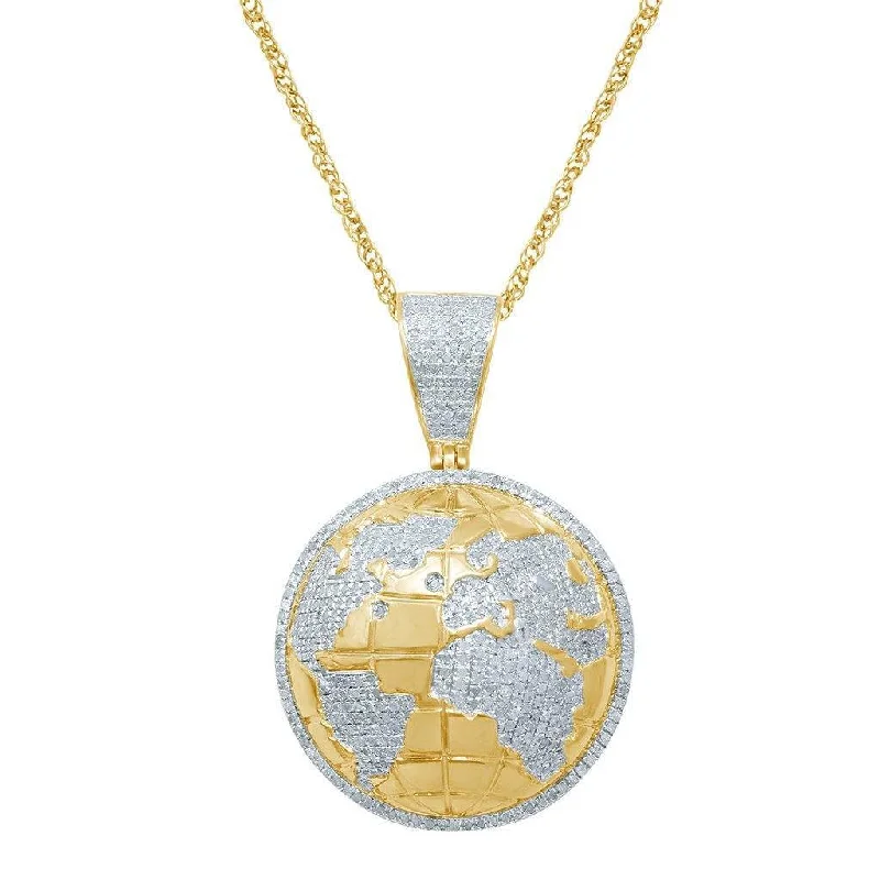 Shop High-Quality Jewelry At Jaw-Dropping Discounts 10K 1.30-1.37CT D-GLOBE MAP
