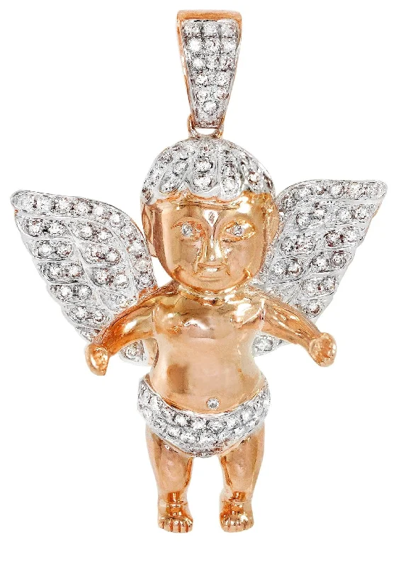 Elegant Rose Gold Jewelry For A Stylish Touch Diamond Angel Pendant | 16.36 Grams | 1.3 Carats