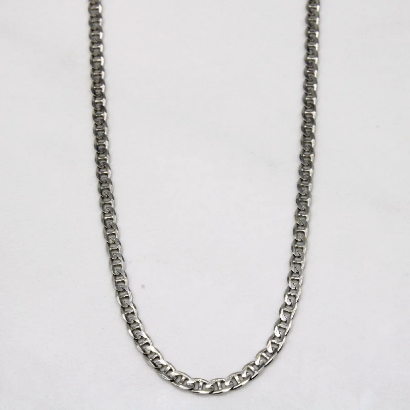 10k White Gold Anchor Link Chain | 16" |