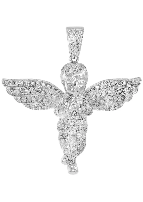 Romantic Heart-Shaped Jewelry For Special Gifts Diamond Angel Pendant | 16.13 Grams | 2.82 Carats