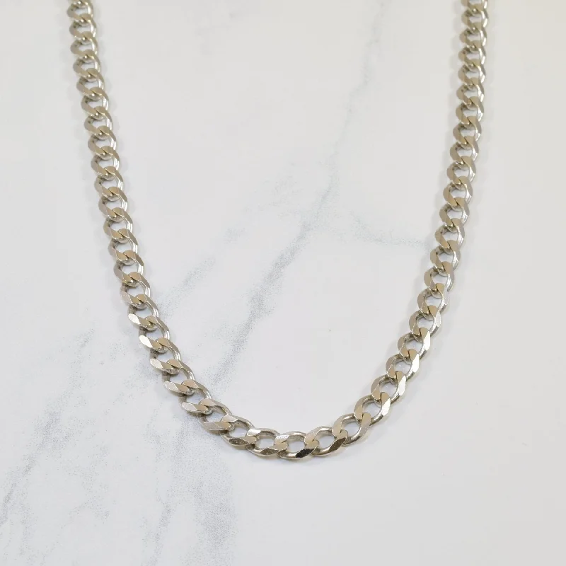 10k White Gold Curb Chain | 6mm | 20" |