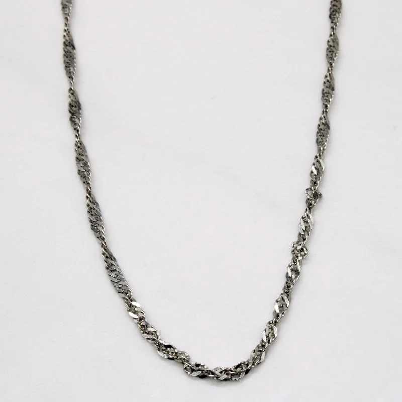 10k White Gold Singapore Chain | 25" |