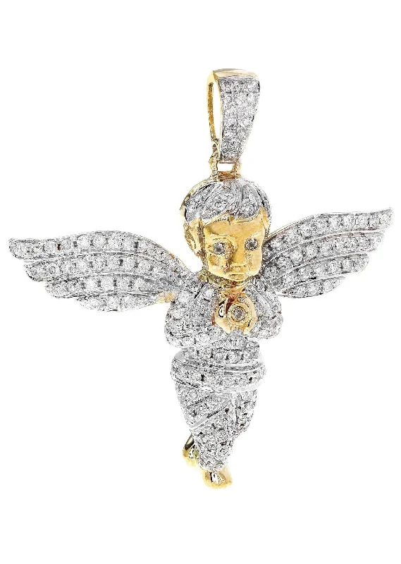 Personalized Jewelry At Special Discount Rates Diamond Angel Pendant | 9.75 Grams | 1.88 Carats