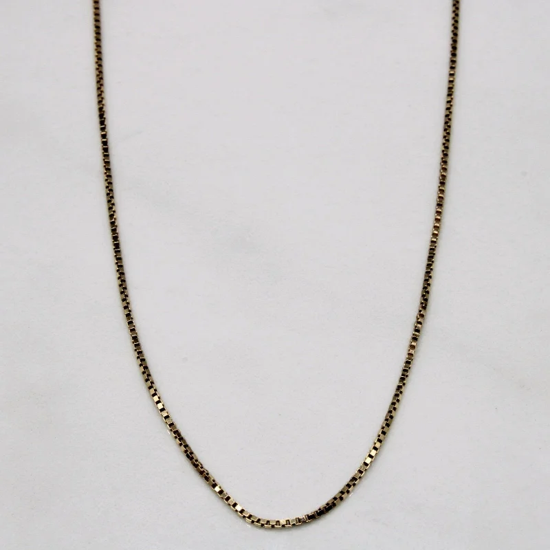 10k Yellow Gold Box Link Chain | 17" |