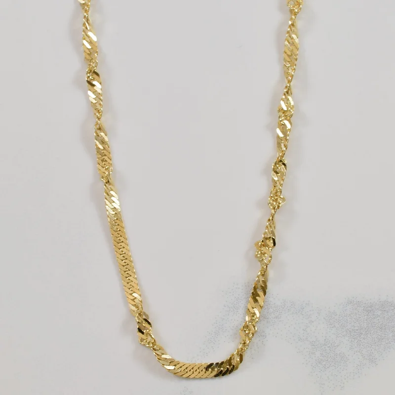 10k Yellow Gold Singapore Chain | 17.5" |