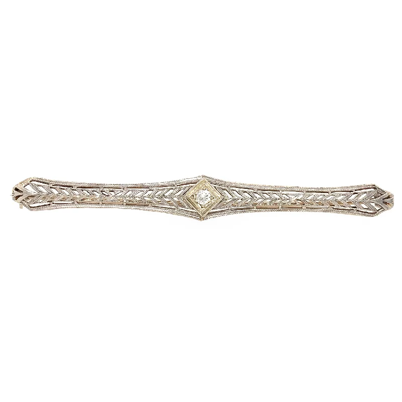 Celebrate With Sparkle – Jewelry Sale Now Live Estate 14k White Gold Diamond Bar Pin